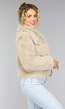 Taupe Faux Fur Jas