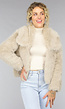 Taupe Faux Fur Jas