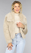 Taupe Faux Fur Jas