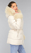 Beige Gewatteerde Faux Fur Winterjas