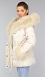 Beige Gewatteerde Faux Fur Winterjas