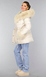 Beige Gewatteerde Faux Fur Winterjas