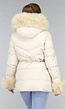 Beige Gewatteerde Faux Fur Winterjas