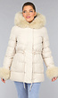 Beige Gewatteerde Faux Fur Winterjas