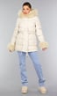 Beige Gewatteerde Faux Fur Winterjas