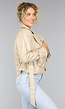 Beige Lederlook Jack met Riempjes