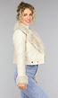 Kort Beige Faux Fur Jasje