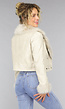 Kort Beige Faux Fur Jasje