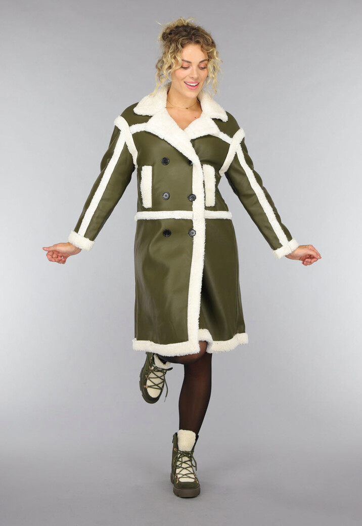Donkergroene Lammy Trench Coat