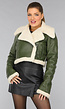 Donkergroene Cropped Lammy Coat