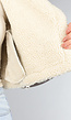 Cropped Taupe Lederlook Teddy Jasje