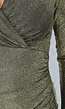Gouden Geplooide Longsleeve Glitter Jurk