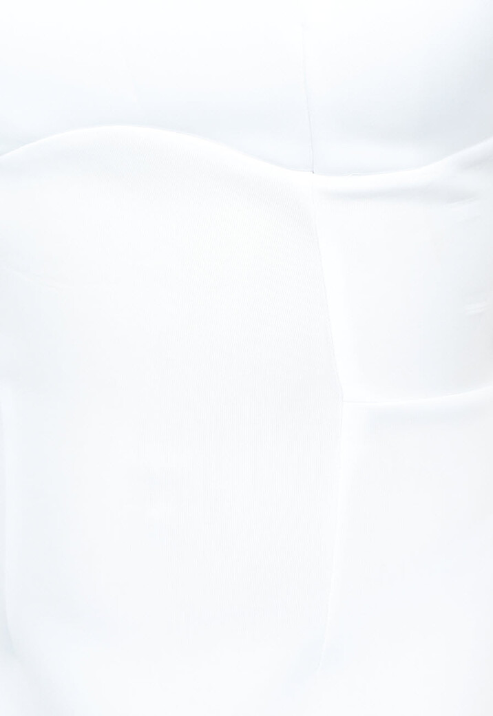 Witte Puff Jurk met Halter Hals