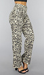 Straight Leg High Waist Panterprint Jeans