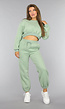 Lichtgroene Cropped Lounge Set