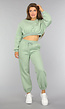 Lichtgroene Cropped Lounge Set