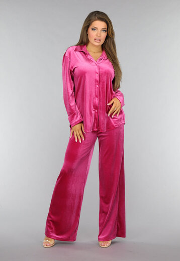 Roze Fluwelen Two Piece