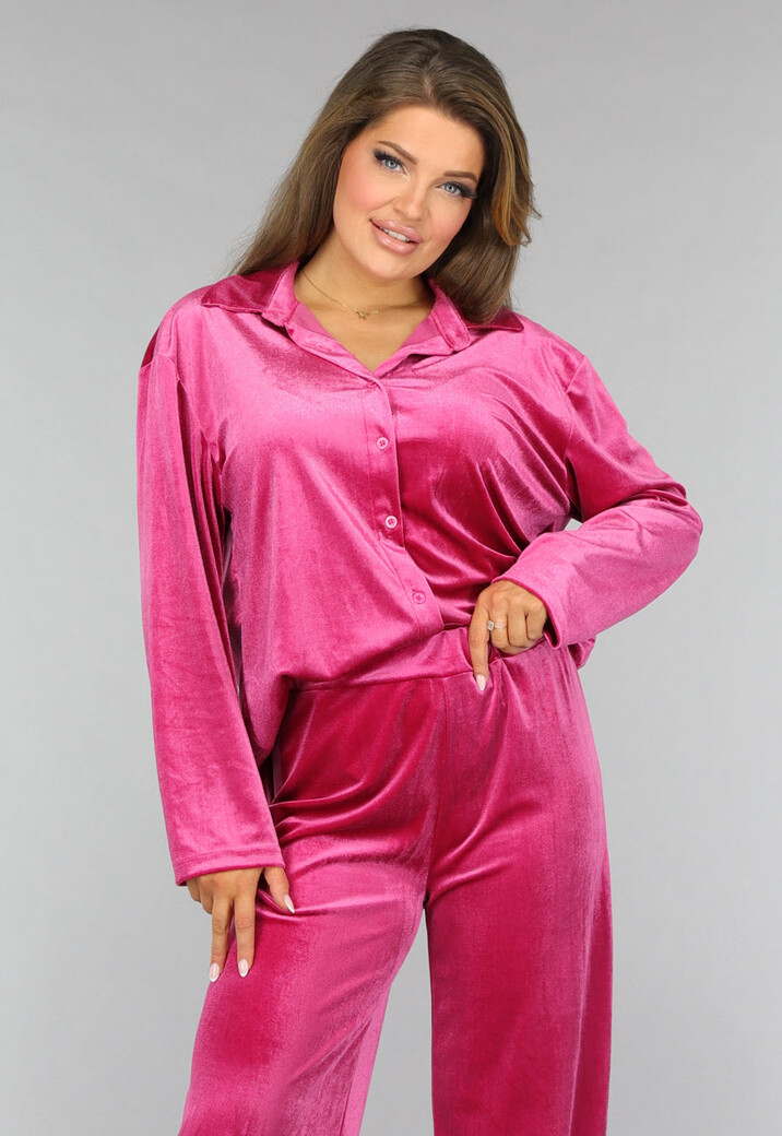 Roze Fluwelen Two Piece