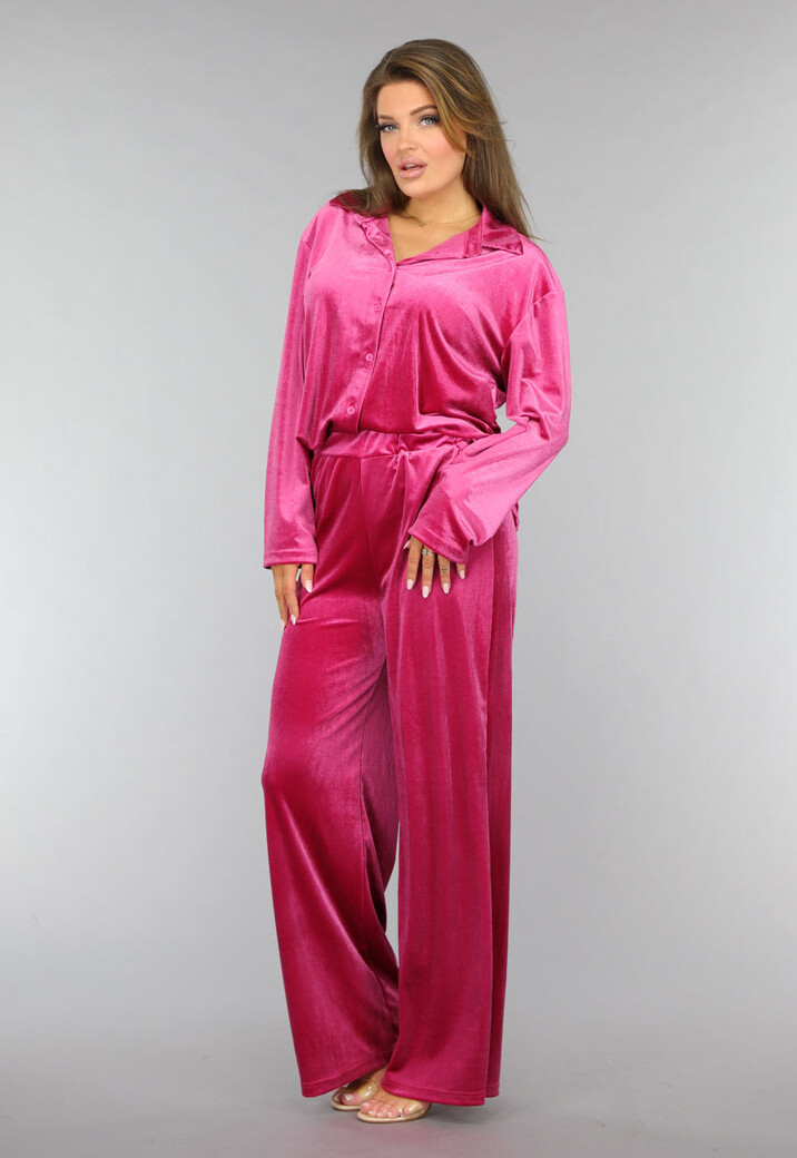 Roze Fluwelen Two Piece