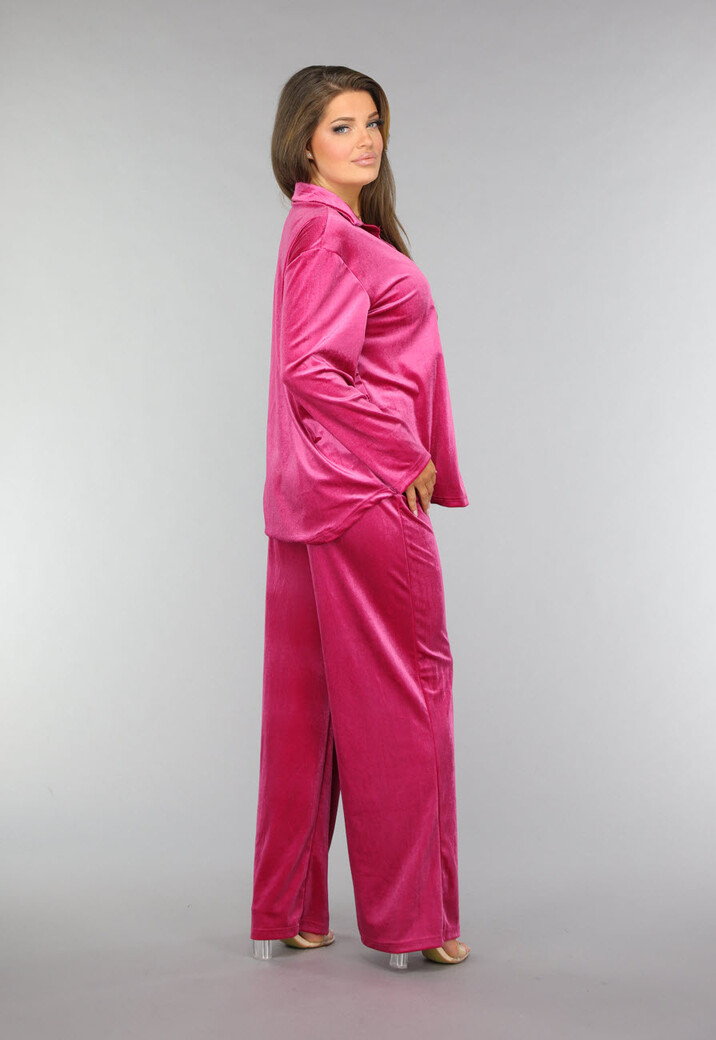 Roze Fluwelen Two Piece