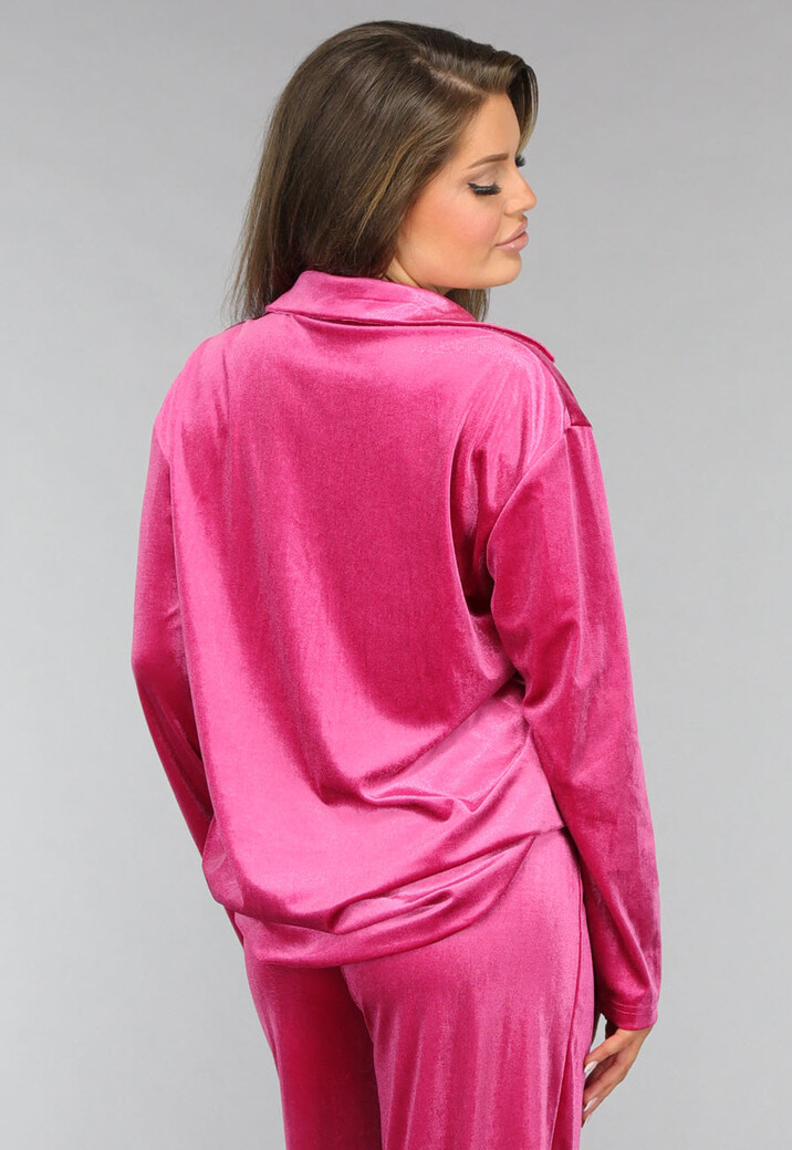 Roze Fluwelen Two Piece