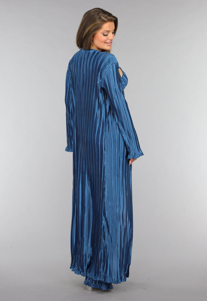 Petrol Plissé 3 Piece met Lang Vest