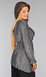 Zilveren Asymmetrische One Sleeve Glitter Top