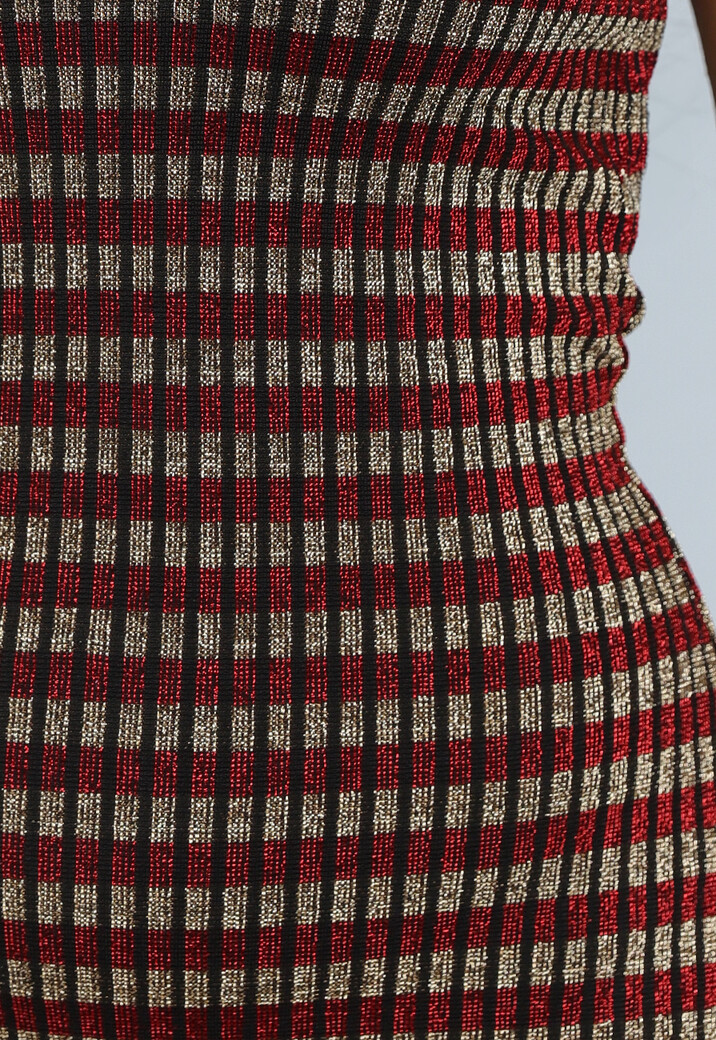 Rode Strapless Glitter Bodycon Jurk