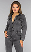 Grijze Straight Leg Denim Jumpsuit