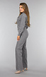 Lichtgrijze Denim Jumpsuit met Stretch