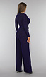 Blauwe Glitter Jumpsuit met Tailleband