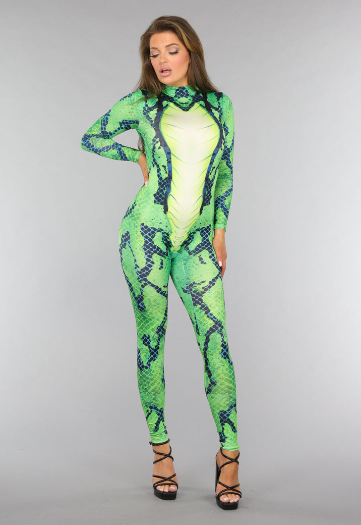 Groene Slangen Jumpsuit