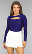 Blauwe Glitter Body met Cutout