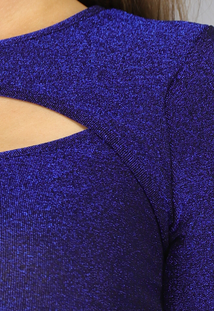 Blauwe Glitter Body met Cutout