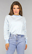 Gestreepte Trui in Baby Blauw