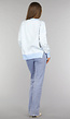 Gestreepte Trui in Baby Blauw