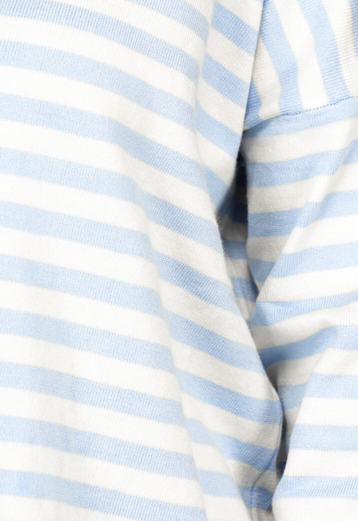 Gestreepte Trui in Baby Blauw