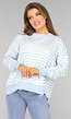 Gestreepte Trui in Baby Blauw