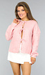 Roze Gebreid Strikjes Vest