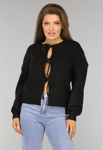 Zwart Vest met Strikjes