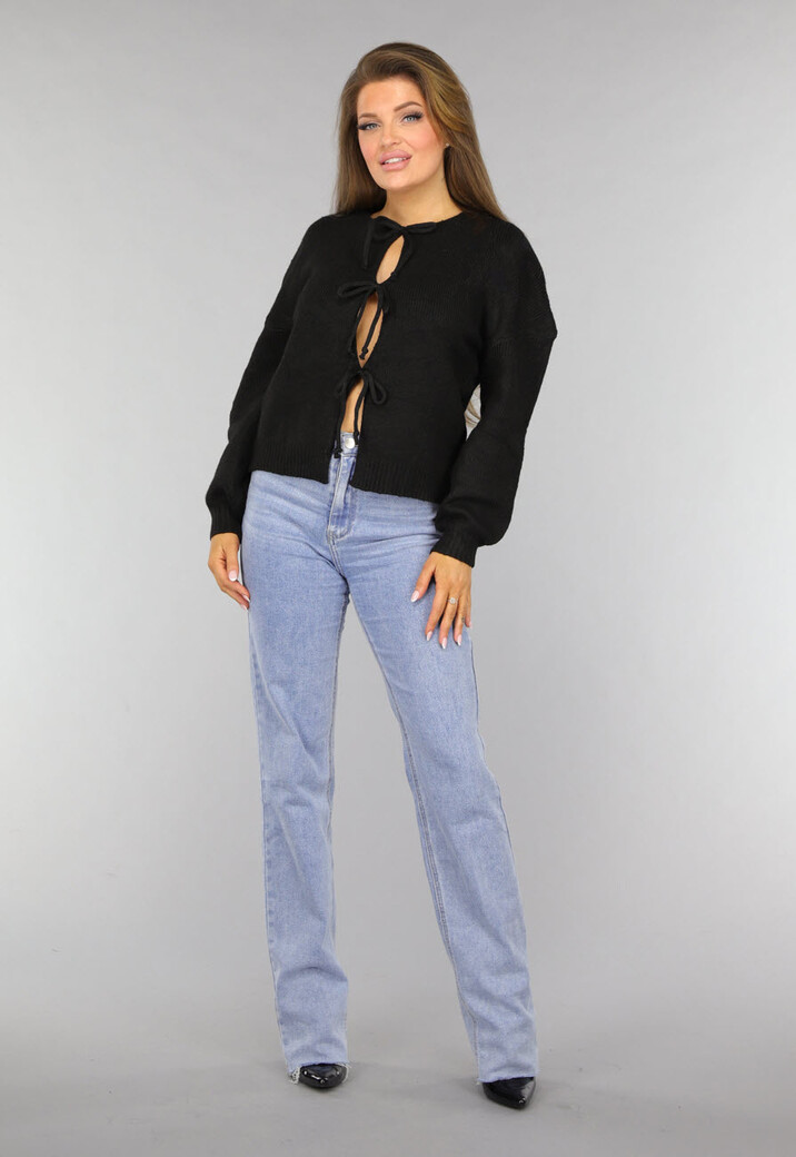 Zwart Vest met Strikjes