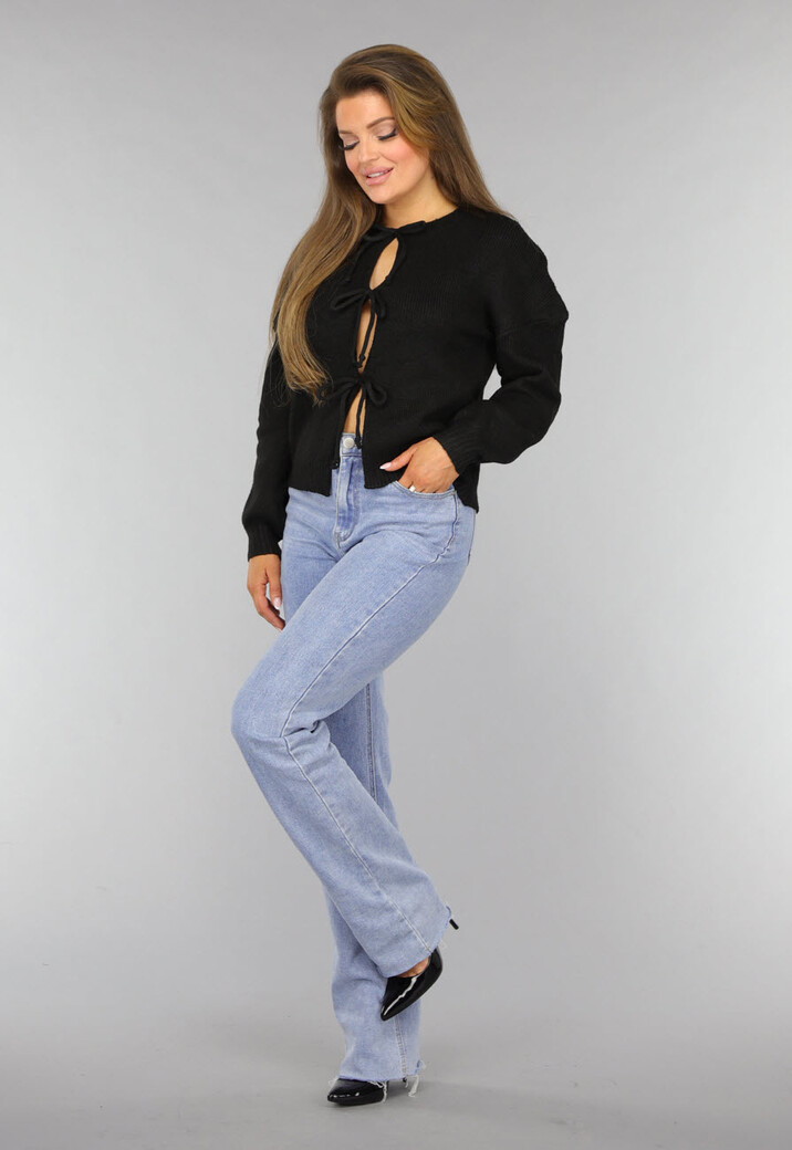 Zwart Vest met Strikjes