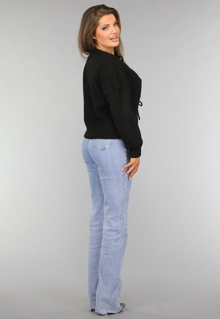 Zwart Vest met Strikjes