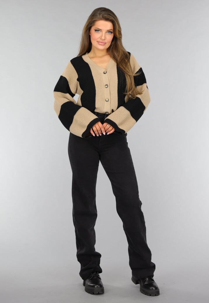 Gebreide Cardigan met Streep Patroon