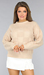 Beige Geblokte Trui