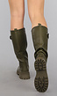 Hoge Lederlook Boots in Khaki