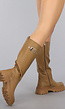 Hoge Camel Laarzen met Zilveren Details