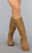 Hoge Camel Laarzen met Zilveren Details