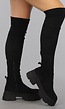 Zwarte Hoge Overknee Laarzen met Zachte Voering
