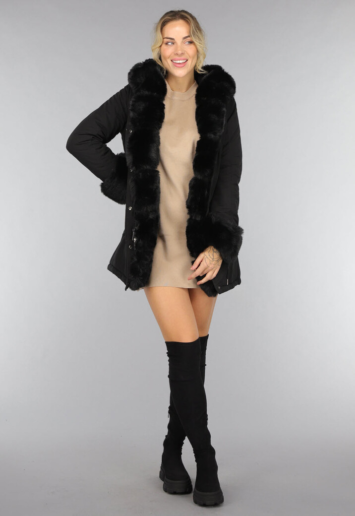 Zwarte Hoge Overknee Laarzen met Zachte Voering